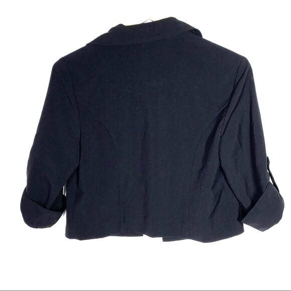 Sharagano open front lightweight black convertible sleeve jacket size 6 B179 - Picture 4 of 4